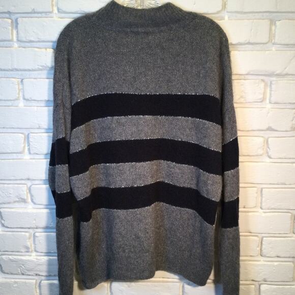Rails Ellise Cashmere Blend Sweater in Charcoal Midnight Stripe L - Picture 3 of 5